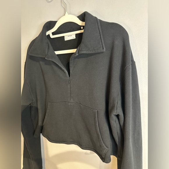 Joah Brown Aspen French Terry Half
Zip Cropped Pullover Sweatshirt Charcoal M/L - Picture 5 of 14